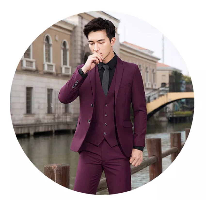 SETELAN BLAZER FORMAL PRIA SLIMFIT NIKAYU 5IN1 WARNA MAROON KANCING 2 EXCLUSIVE BAHAN HIGH TWIST