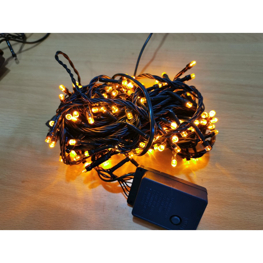 Lampu Natal Kabel Hitam 160 LED 10 Meter + Colokan Sambung | Shopee