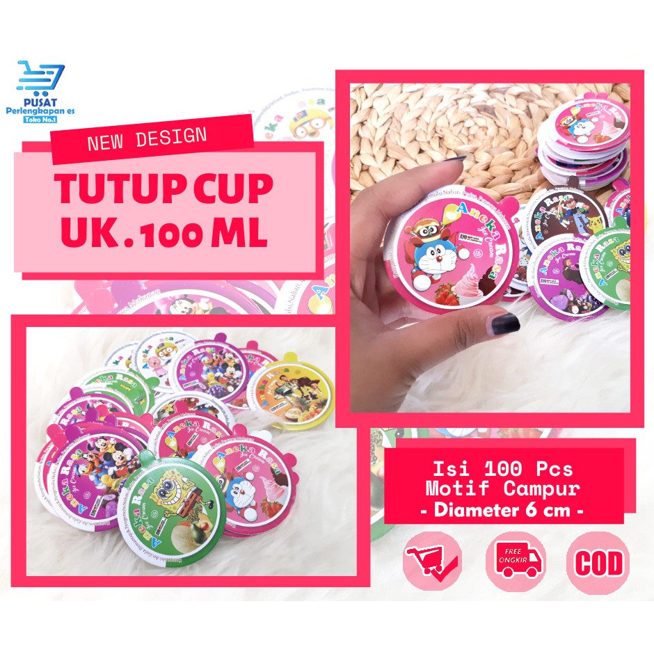 

TUTUP CUP ES KRIM 100 ML KERTAS ICE CREAM 100 LEMBAR