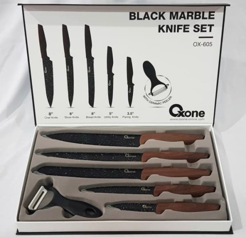 Pisau Oxone Black Marble Set Ox 605