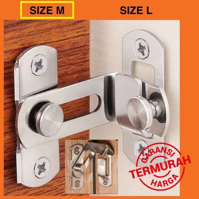 ☀ Grendel Sudut Kait M / Cantol Pintu Kunci Gembok Kamar Slot Jendela - SIZE M ➢