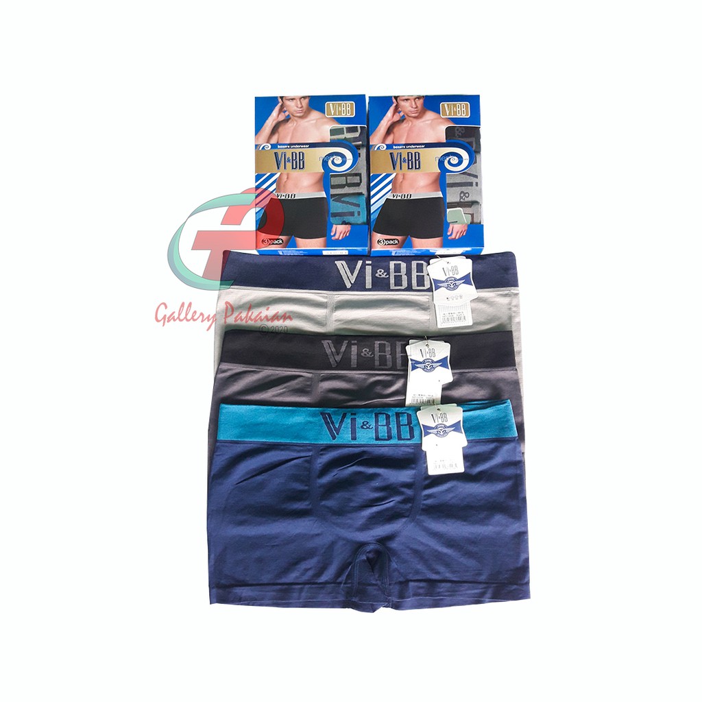 CELANA DALAM PRIA BOXER CD VI&amp;BB IMPORT satu box isi 3 pcs bahan lembut menyerap keringat termurah