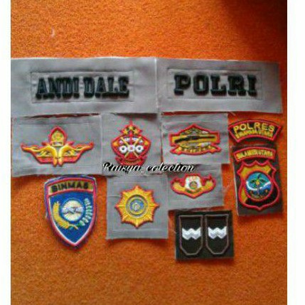 bordir timbul sabhara satu set plus nama / bordir timbul binmas satu set