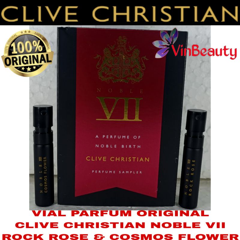 Vial Set Parfum OriginaL Clive Christian Noble VII Rock Rose &amp; Cosmos Flower