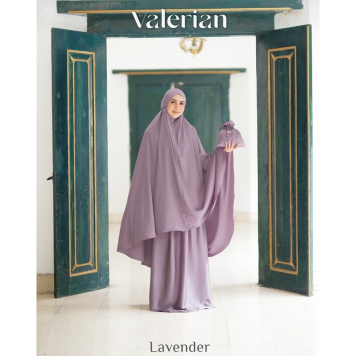 Mukena Silk Mukena Valerian Prayer Set Warna Lavender (Free Sajadah)