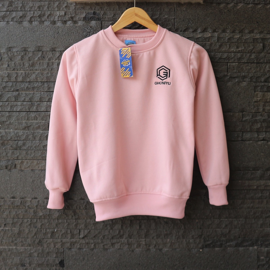 Crewneck Sweater Anak Ghoniyu Kids Logo Bordir CN Unisex Original