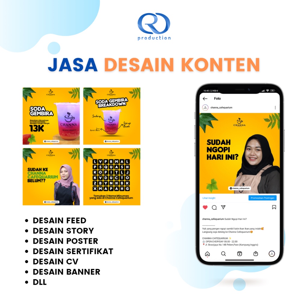 Jasa Desain Konten Sosial Media | Desain Grafis | Poster | Feed Instagram