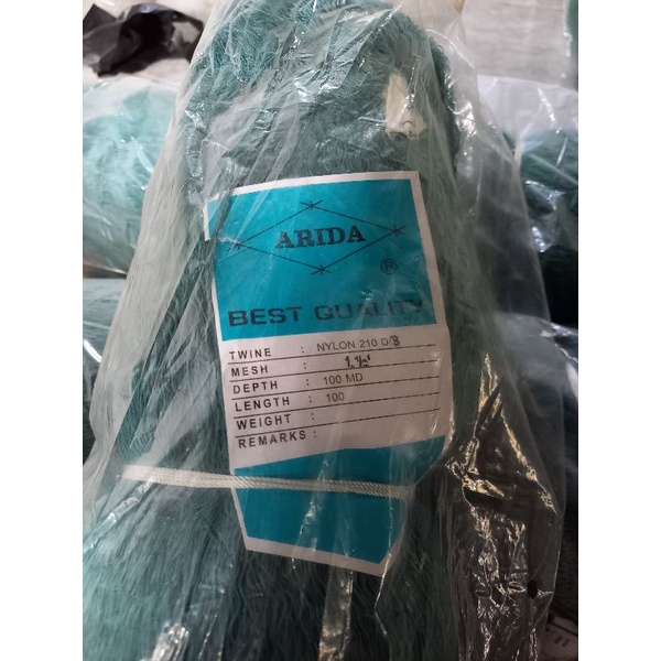 Jaring nilon nylon ARIDA 1 1/2 in D3 100md x 100yds biru