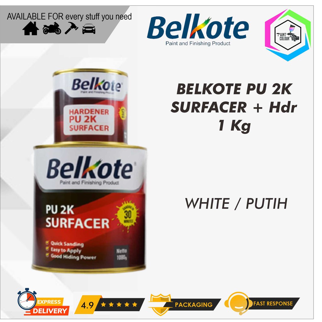 Belkote Epoxy PU 2K Filler Surfacer Cat Dasar Epoksi WHITE/ PUTIH 1kg