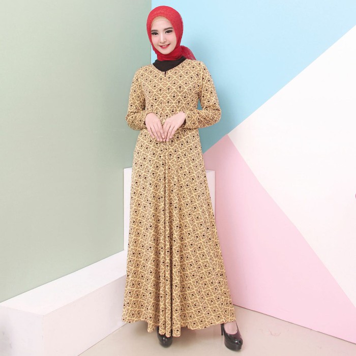 Promo Gamis Murah Baju Gamis Wanita Gamis Kaos Import Size L 9387 - Orange