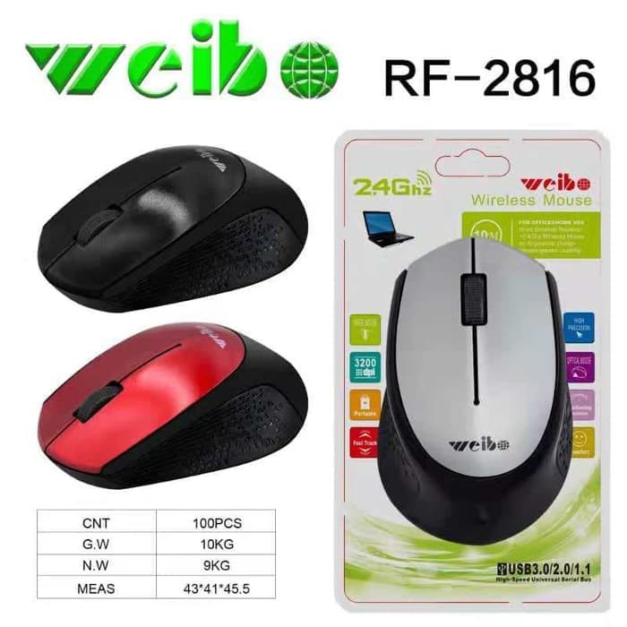 Parling Laris! MOUSE WIRELESS WEIBO SLIM WITH USB RECEIVER 2.4G RF 2816 LAPTOP Low Price!