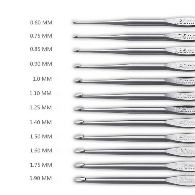 Hakpen aluminium ukuran kecil 0.6mm-1.9mm 12pcs/set