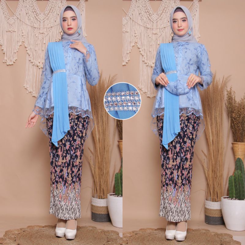 SETELAN AURORA SELENDANG LILAC/LAVENDER /KEBAYA WARNA UNGU-8