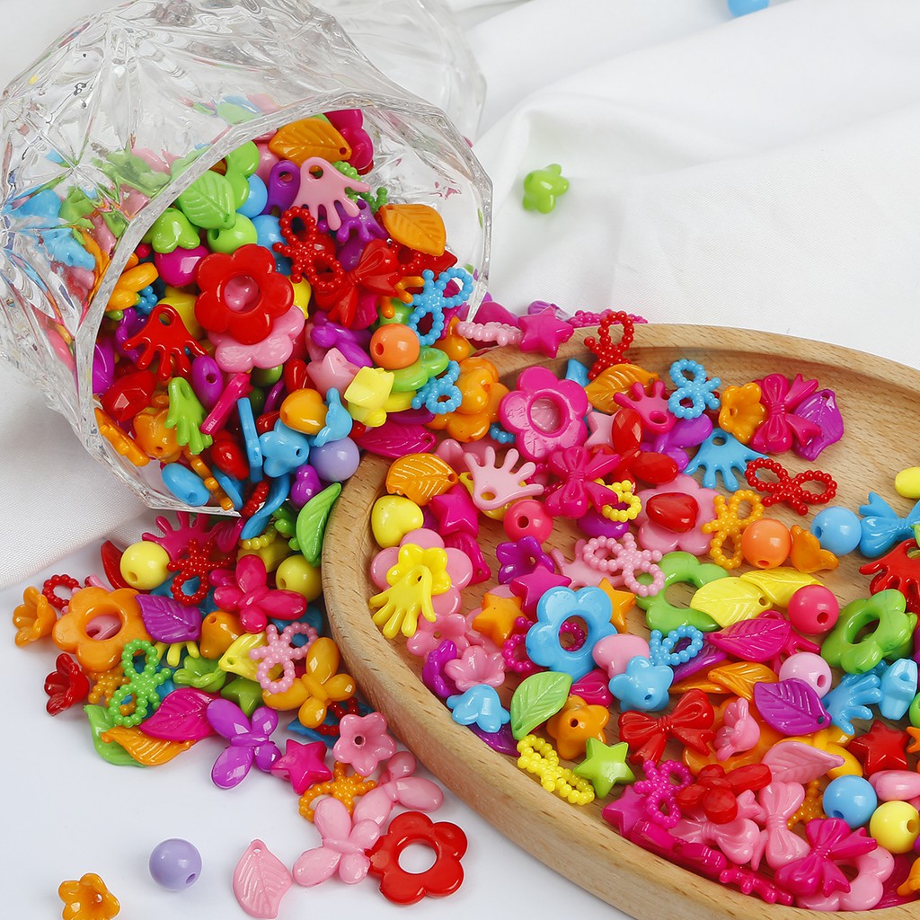 60-1000pcs / Lot Manik-Manik Resin / Akrilik Bentuk Bunga / Pita Untuk Membuat Perhiasan Diy Charms