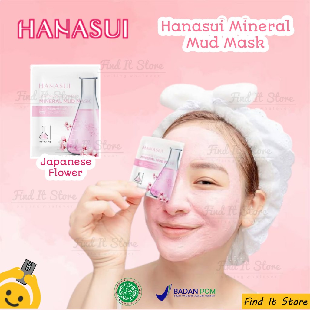 Hanasui Naturgo Lightening Peel Off Face Mask Masker hitam Komedo BPOM | Mineral Mud Mask