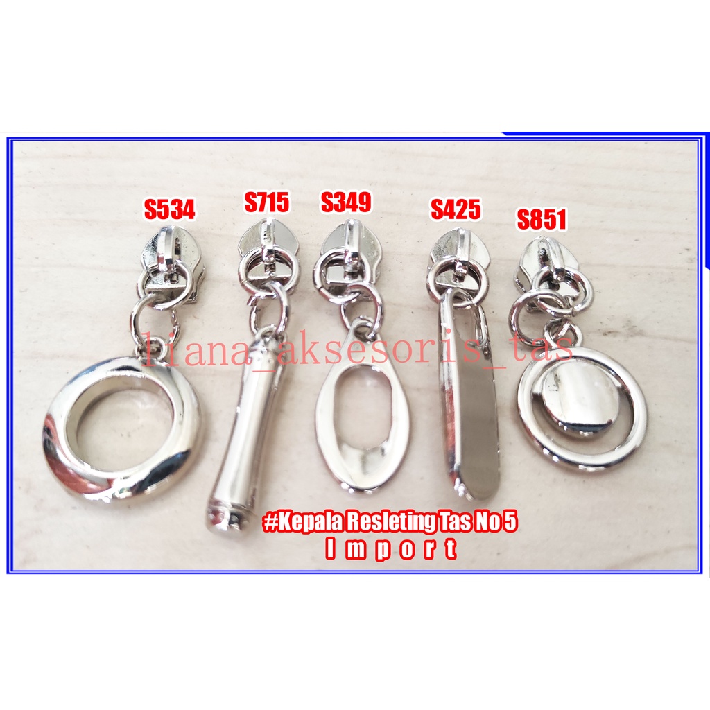 -AKSESORIS TAS CEWEK KEPALA RITSLETING TAS - KEPALA SLETING TAS - KEPALA RESLETING TAS NO 5 IMPOR (1