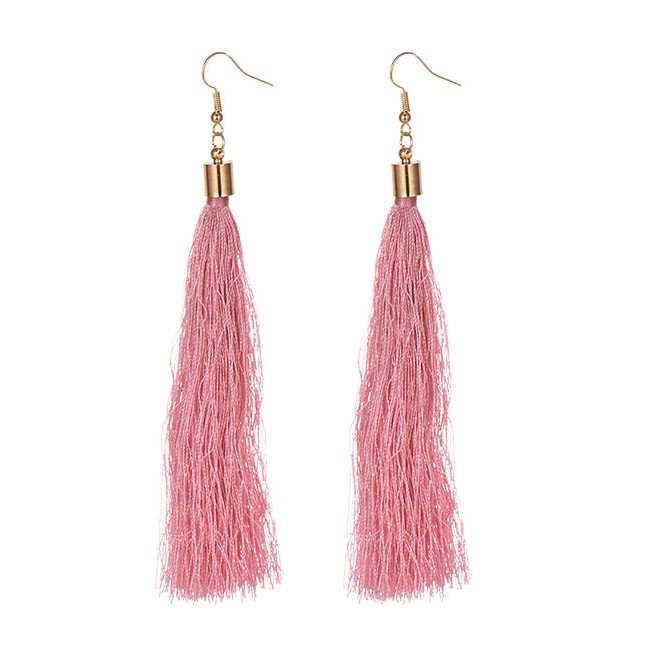 LRC Anting Gantung Fashion Leathe Alloy Tassel Earrings F6753X