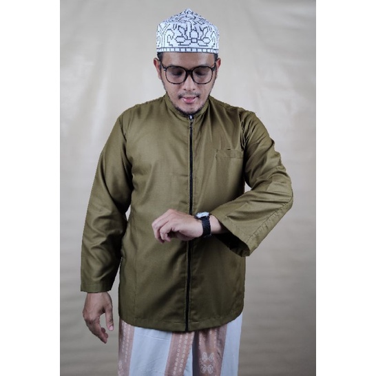 baju koko haibah resleting koko zipper ruziqna ruziqnaa
