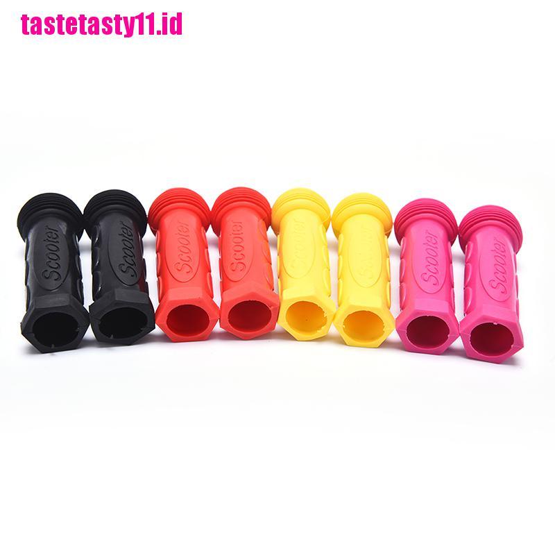 1 Pasang Grip Stang Sepeda Skateboard Skuter Bahan Karet Untuk Anak