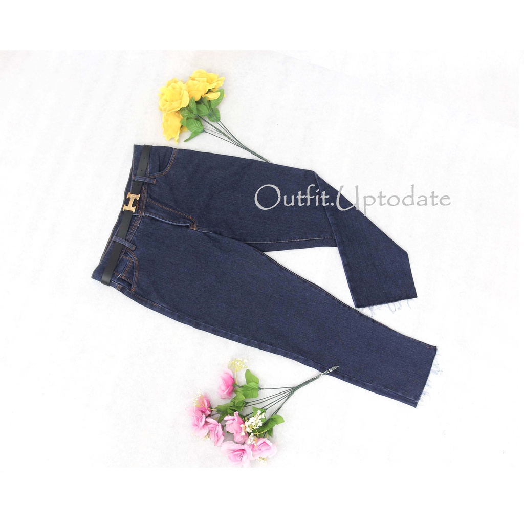 (TRANDING) CELANA BOYFRIEND JEANS WANITA HIGHWAIST/CELANA JINS HW WANITA RAWIS UNFINISH