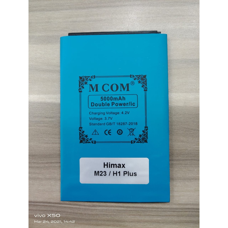 5000mah - Baterai MCOM HIMAX M23 - DOUBLE PORWER - Baterai Batre Batere Batrei Battre Batrai Hp Handphone Henfone Hape MCOM . TOLARIS