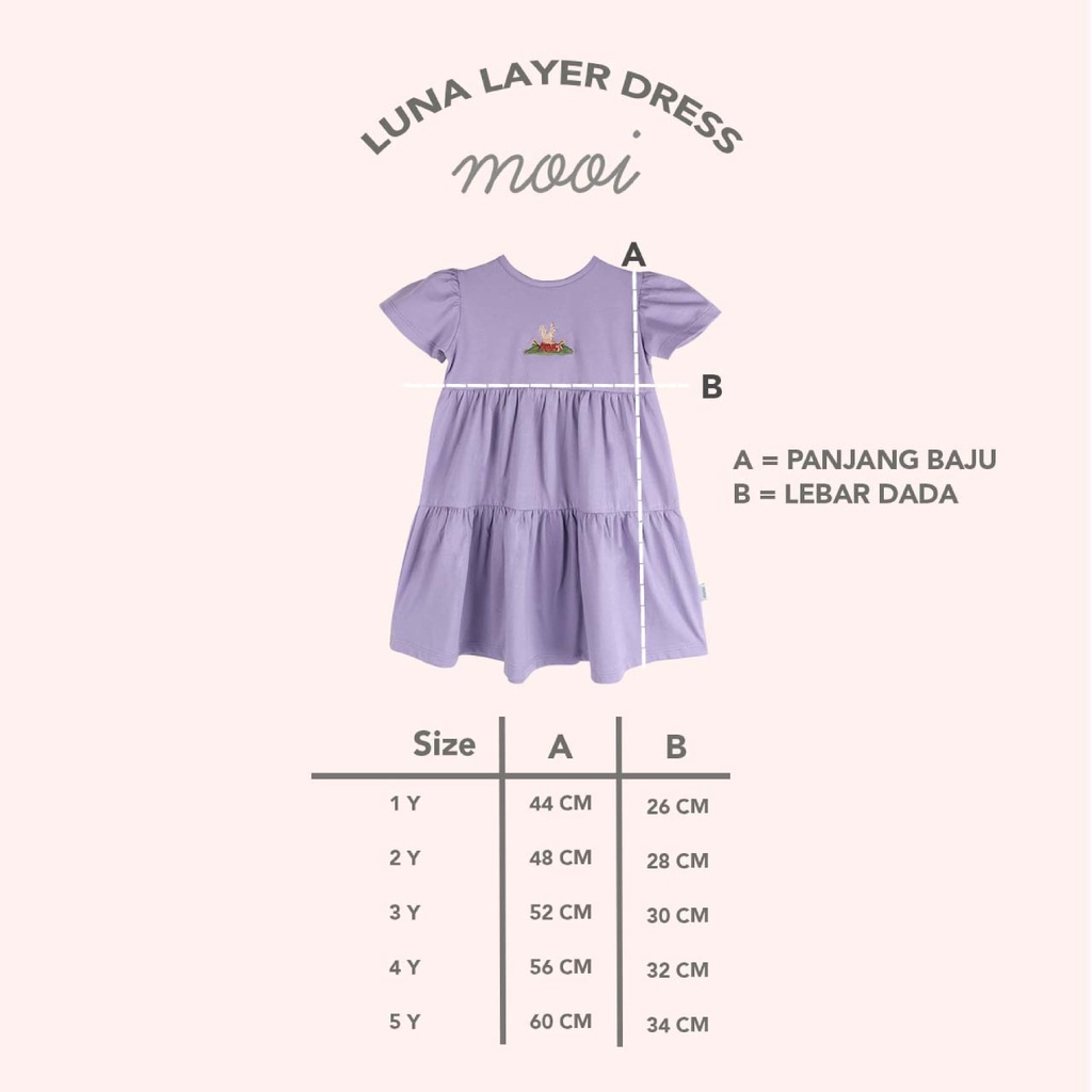 PROMO 7.7 PROMO BAJU LEBARAN MURAH Mooi Dress Anak Perempuan Ruffle LUNA Layer Dress - Fashion Anak Perempuan Dress bordir 1 - 5 Tahun