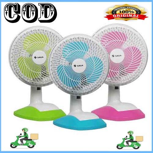 Kipas Angin Meja / Desk Fan Saga sof 10A 10 inch bisa swing kanan kiri mantap