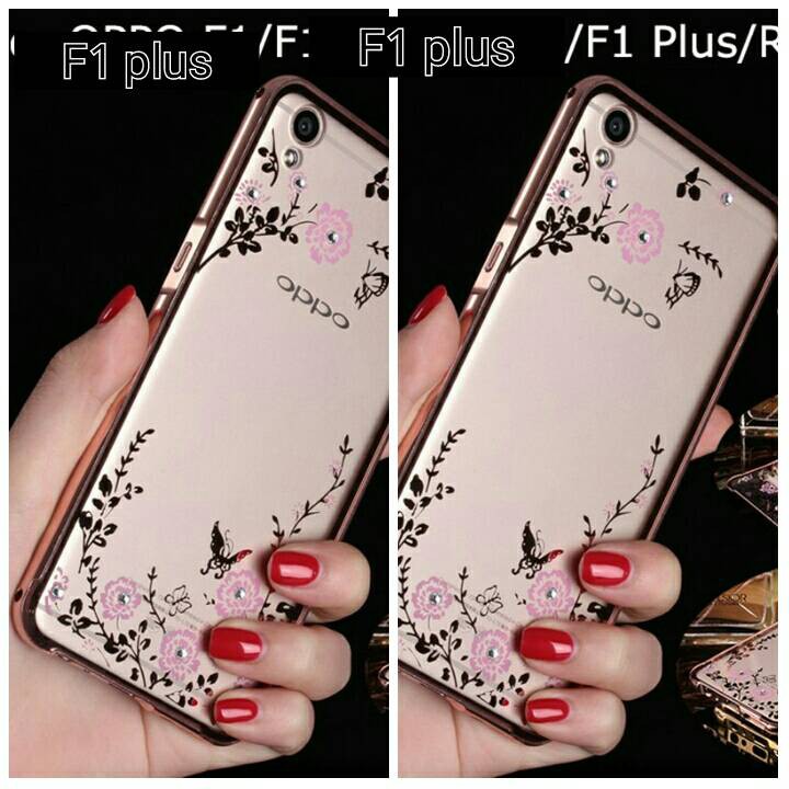 Promo bumper slide flower swarovski oppo f1 plus R9 case oppo f1 plus Murah