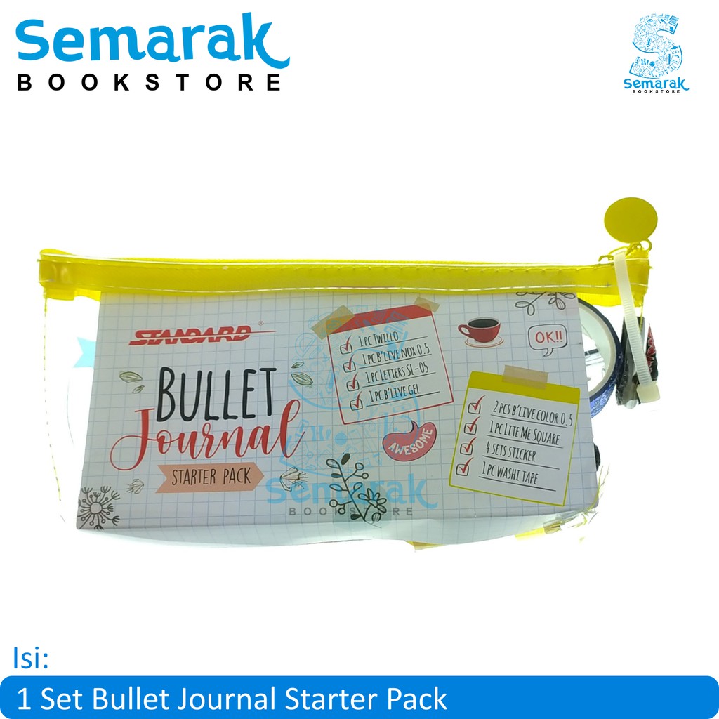 

Paket Alat Tulis Standard Bullet Journal Starter Pack - Yellow [1 Set]