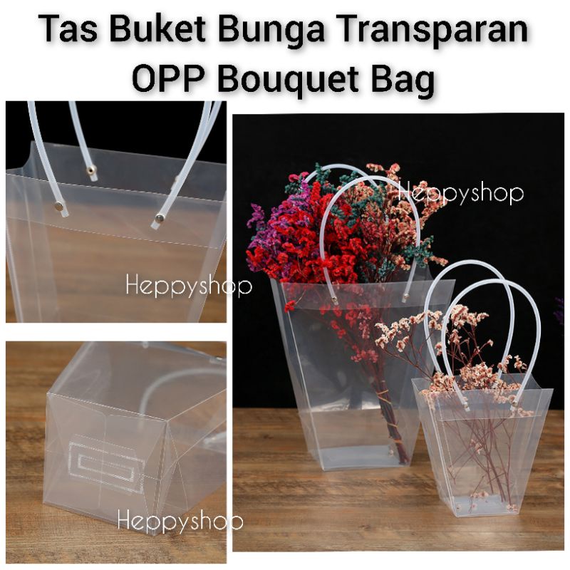 Tas Buket Bunga Transparan, OPP Bouquet Bag