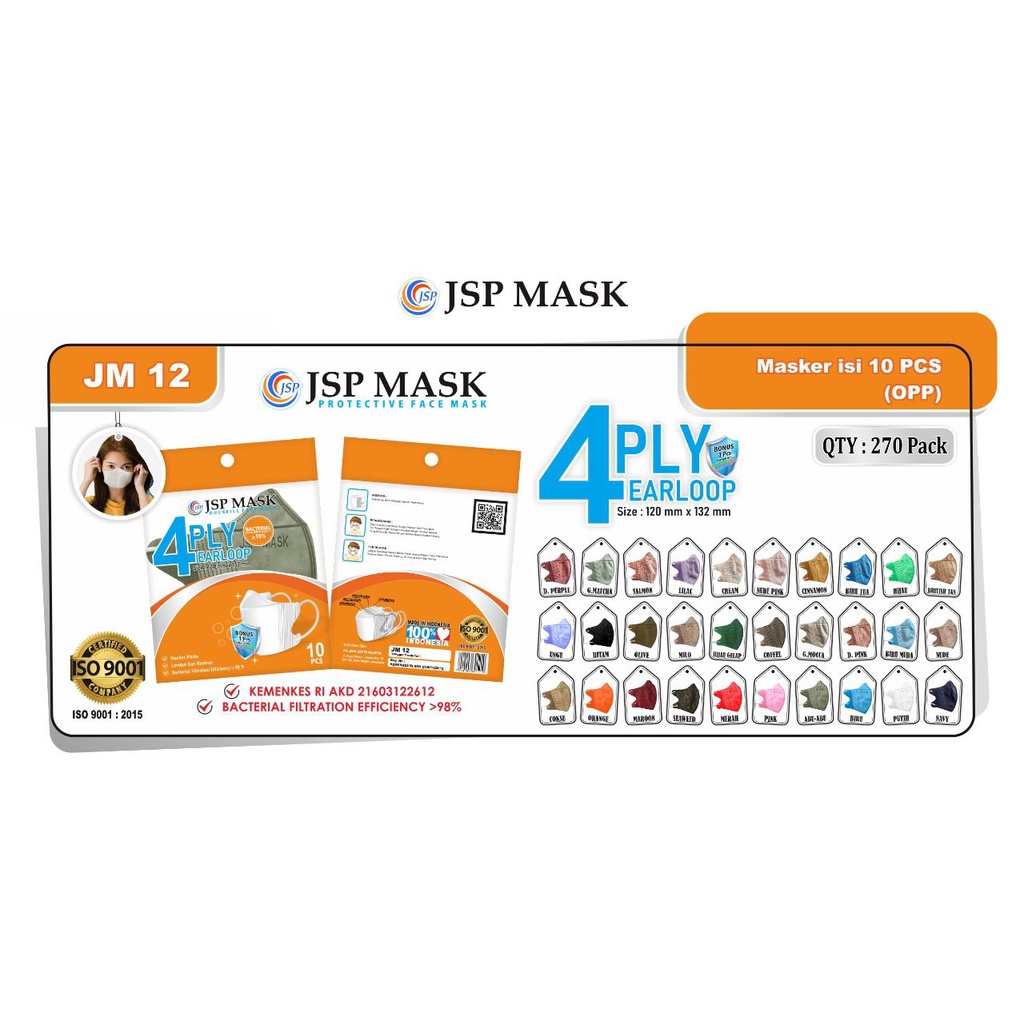 Masker jsp - duckbill 4ply/kf4ply