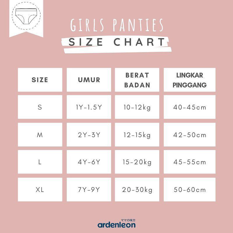 Ardenleon Premium Girls Panties Fairytale / Love Line (celana dalam anak)