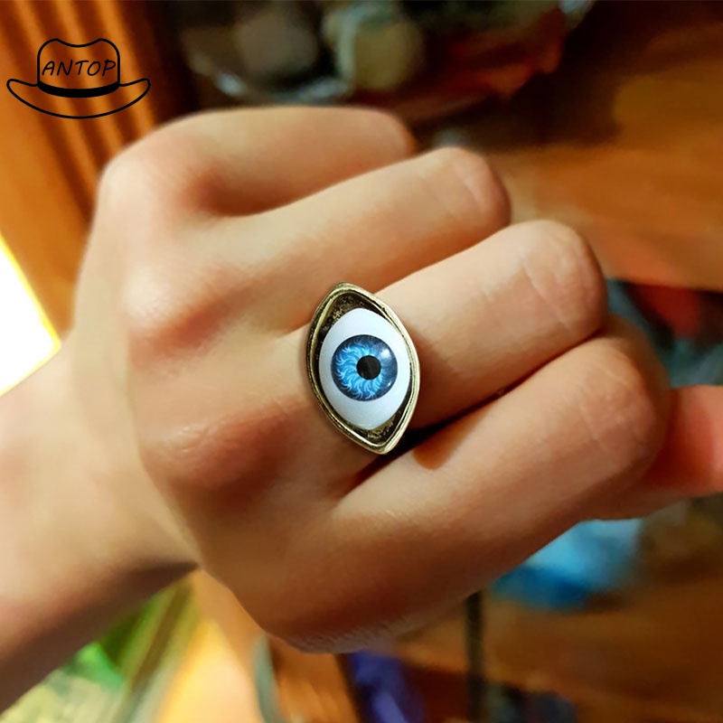 Cincin Wanita Retro Gotik Bentuk Mata Vampir Model Besar ANTOP