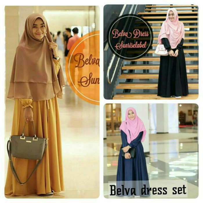 Promo Lebaran Gamis syari murah : Belva Dress set