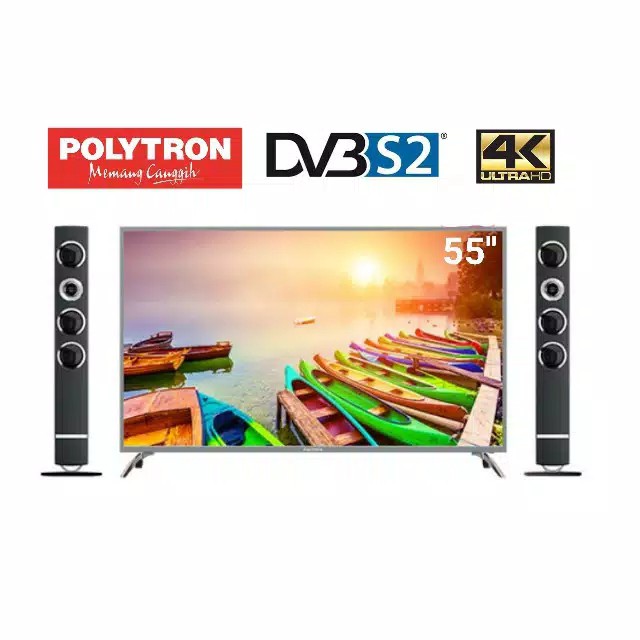 LED TV POLYTRON 55 INCH PLD 55UT8850 4K UHD DIGITAL USB MOVIE HDMI
