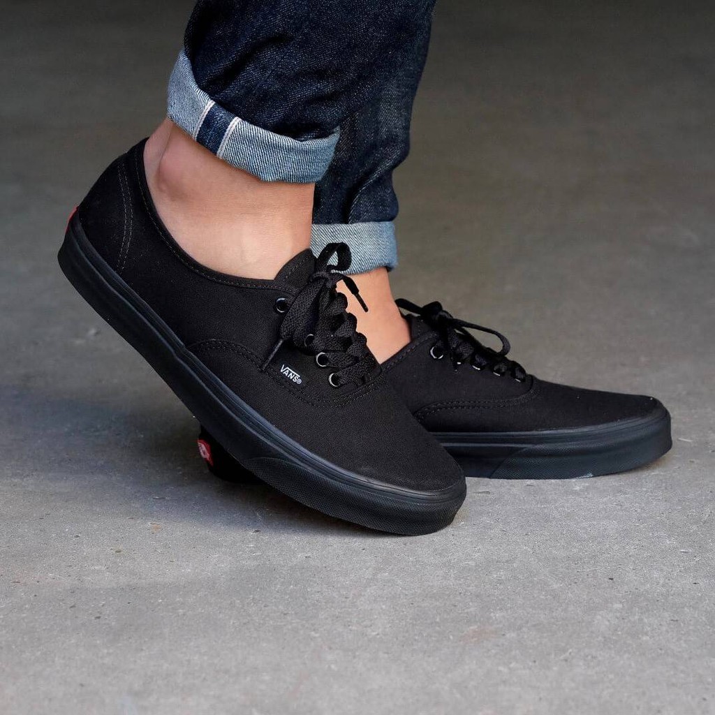 SEPATU VANS AUTHENTIC FULL BLACK SIZE 39-44 PREMIUM ORIGINAL QUALITY |  Shopee Indonesia