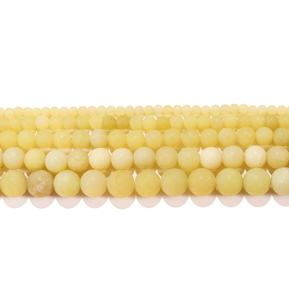 1Strand/lot 4/6/8/10/12mm Natural Yellow Chalcedony Stone Beads Round Loose Ball Beads For Jewelry Making DIY Bracelet Necklace