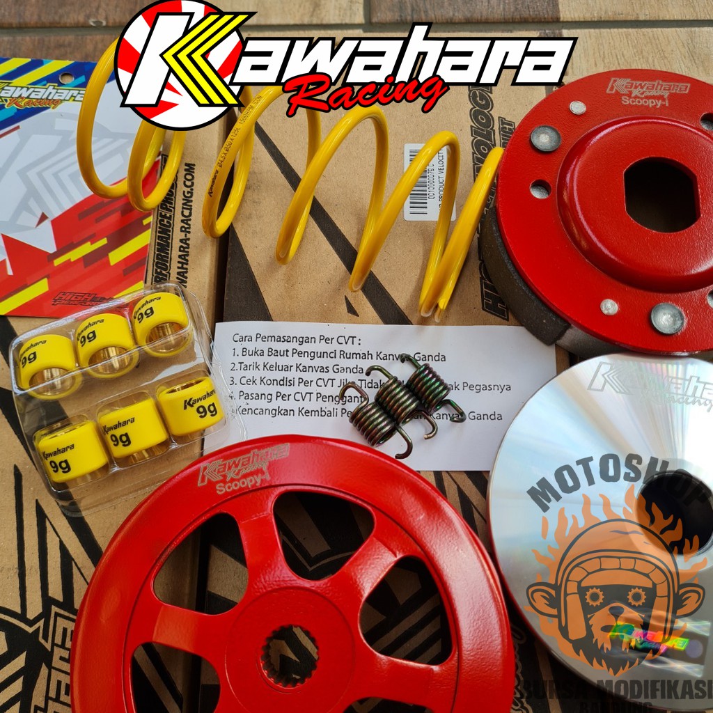 PAKET CVT FULL KIRIAN BEAT FI SCOOPY FI SPACY FI VARIO 110 BY KAWAHARA 1500rpm kampas ganda beat fi 