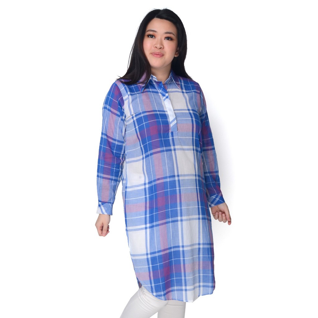 TUNIK PANJANG MOTIF KOTAK IMPORT TERBARU