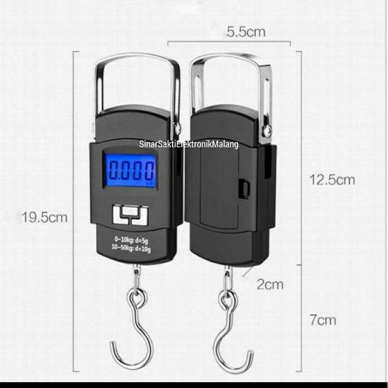 Timbangan Gantung Digital 50 kg Koper Buah Daging Barang Laundry 50Kg Gantungan Electronic Scale Malang Presisi