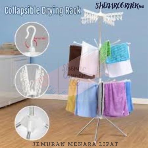 SHENAR RAK JEMURAN PAKAIAN 3 SUSUN / RAK BAJU LIPAT /JEMURAN GANTUNG PORTABLE /RAK PENGERING- RAK JEMURAN MENARA, SHENARCORNER168