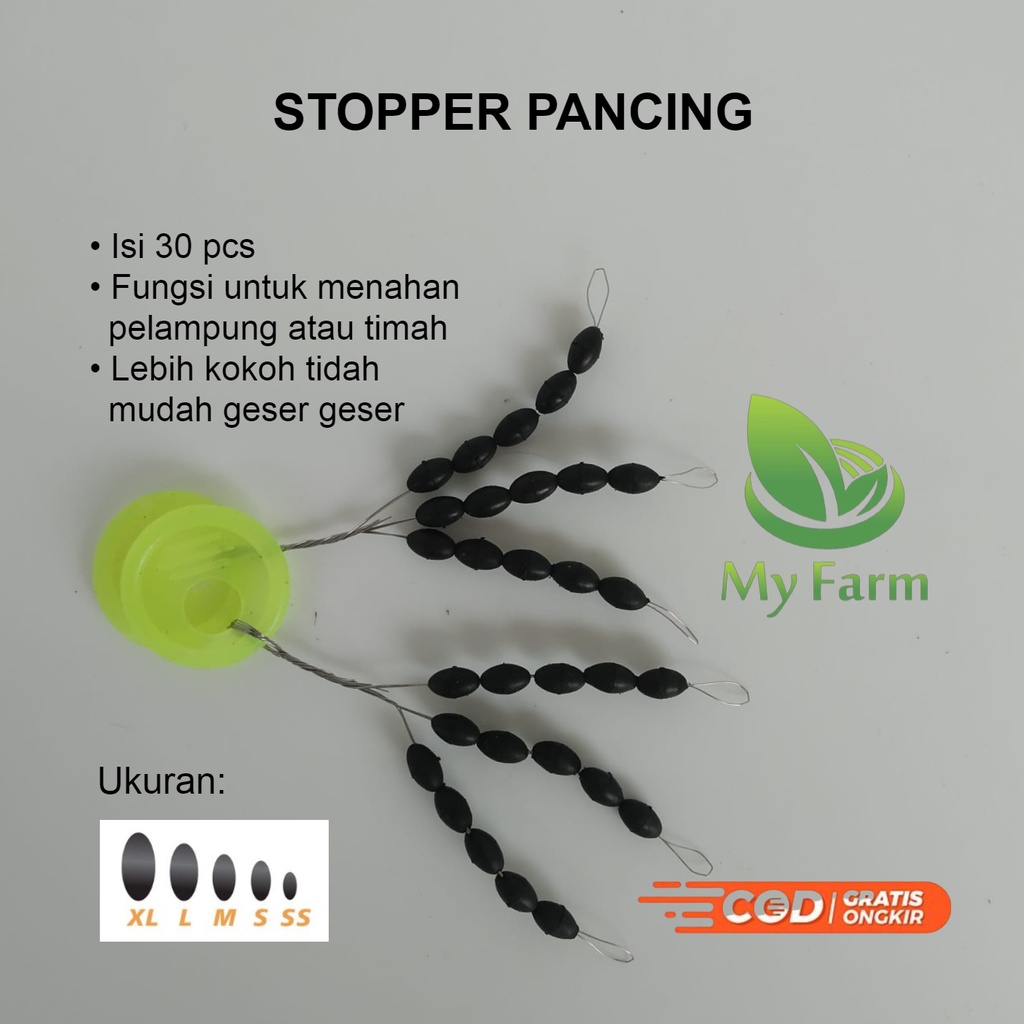 Stopper Pancing Karet All Merk Orca Omga Bentuk Bulat Sosis Panjang Warna Hitam Dan Kuning Penahan P