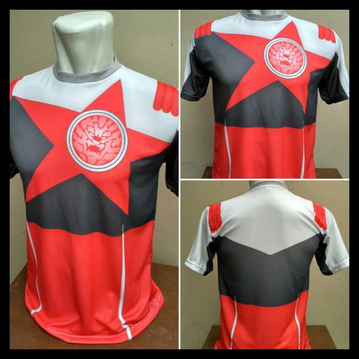 Baju Kaos Pria Distro T-Shirt Sublime - Super Sentai Kyuranger Series Kyuuranger Anak Kids - Putih,