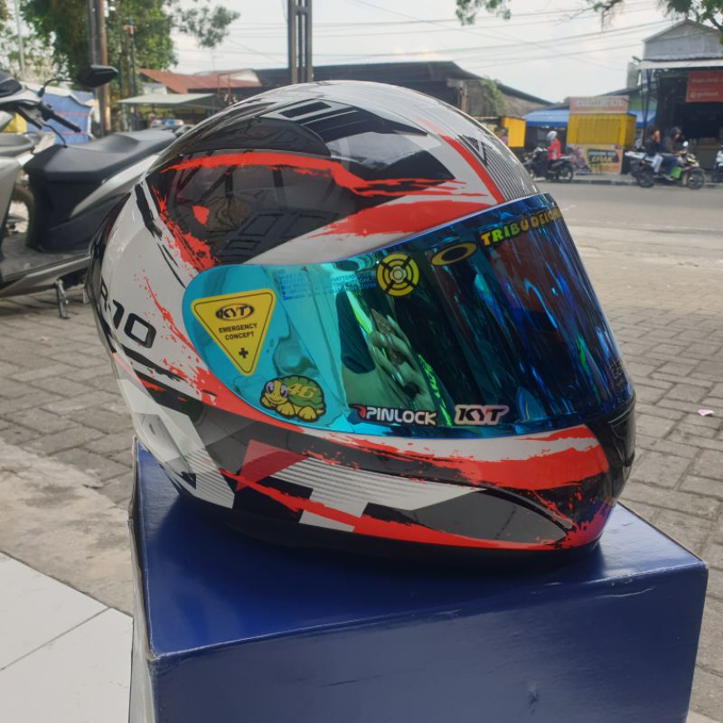 Helm KYT r10 motif_ KYT R10 Paket Ganteng