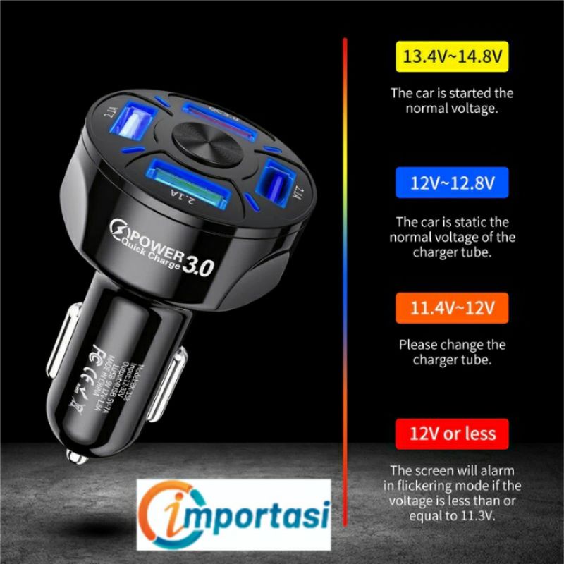 USLION 5 Port 48W 7A Super Lighter Car Charger Fast Charging Mobil Motor