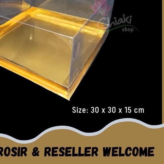 

➫ Box Mika GOLD Uk 30 x 30 x T. 15 cm Cake Pudding Tart Dus Emas Karton Tebal CHIAKI ❉
