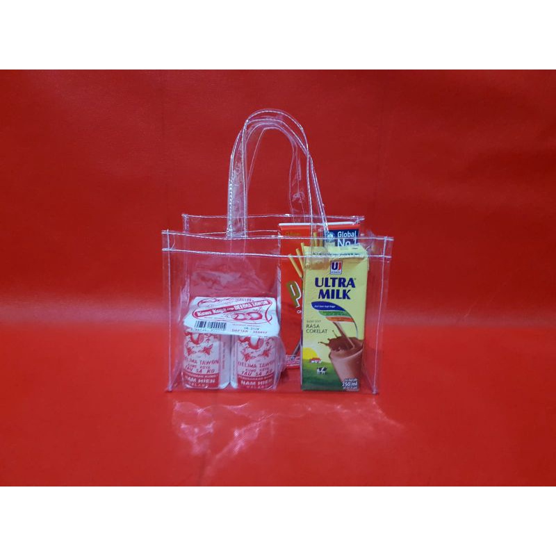 

Tas mika transparan uk 20x15x10 (Polos/Tanpa sablon)