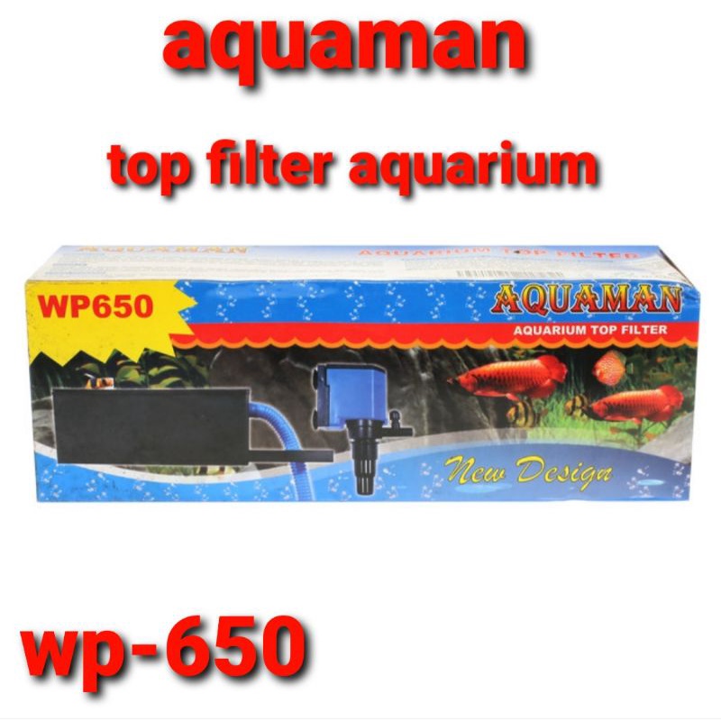 aquaman wp 650 power head pompa celup kolam + filter + box + selang