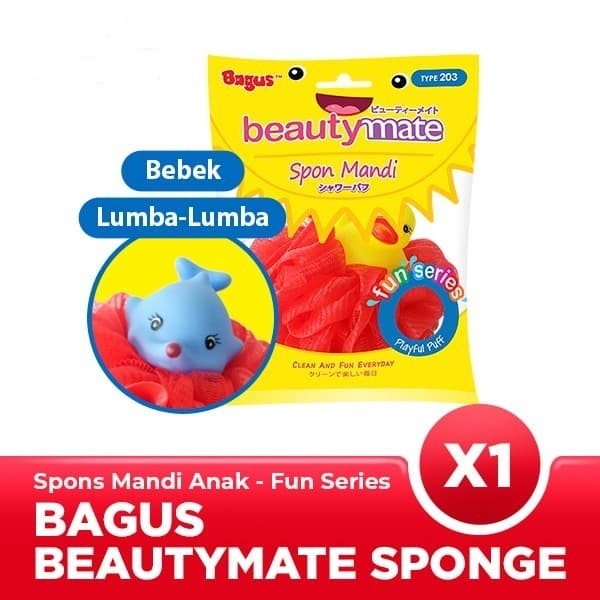 SPONS MANDI ANAK BAGUS BEAUTYMATE KIDS SHOWER PUFF FUN SERIES 203