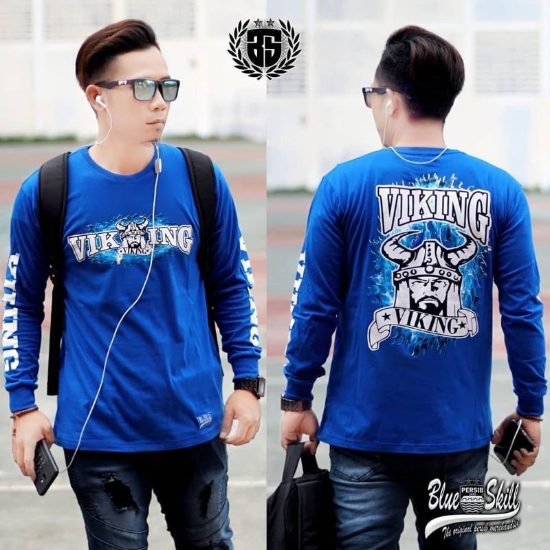 Kaos persib panjang viking api kaos pria &amp; wanita / kaos panjang originalblueskill